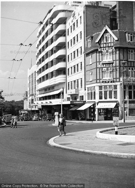 Photo of Bournemouth, Meyrick Mansion Hotel And Westover Road c.1950