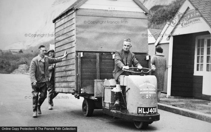 Photo of Bournemouth, Promenade, A Beach Hut  Being Towed c.1950