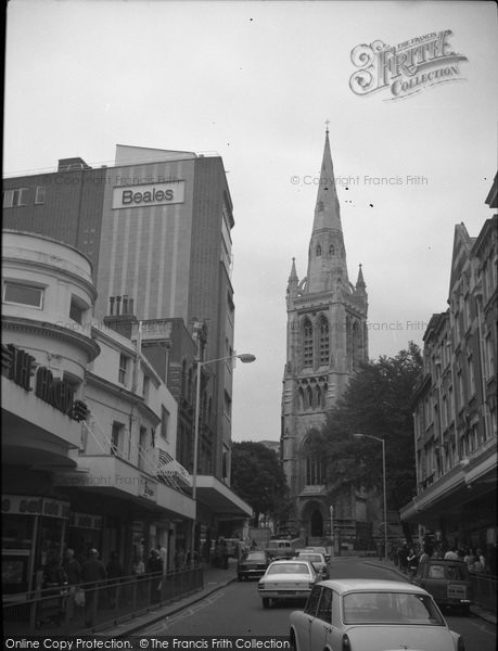 Photo of Bournemouth, St Peter's Church From Westover Road Junction c.1977