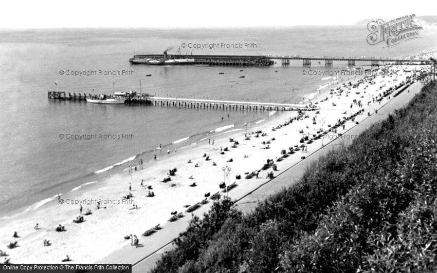 Bournemouth, the Beach and the Piers c1950