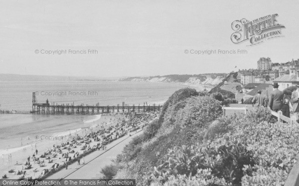 Photo of Bournemouth, View From East Cliff c.1955