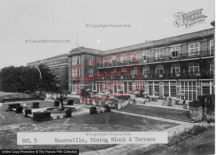 Photo of Bournville, Dining Block And Terrace c.1950