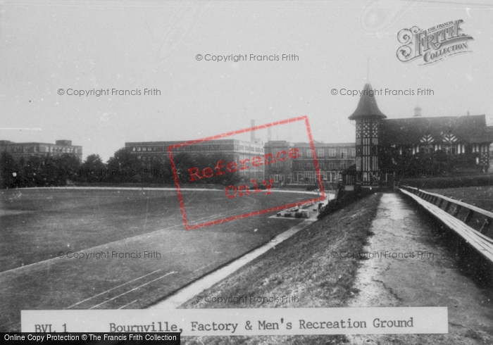 Photo of Bournville, Factory And Men's Recreation Ground c.1950