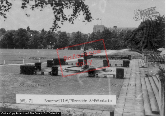 Photo of Bournville, Terrace And Fountain c.1955