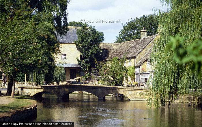 Photo of Bourton On The Water, Bridge Over River Windrush By Old Mill c.1980