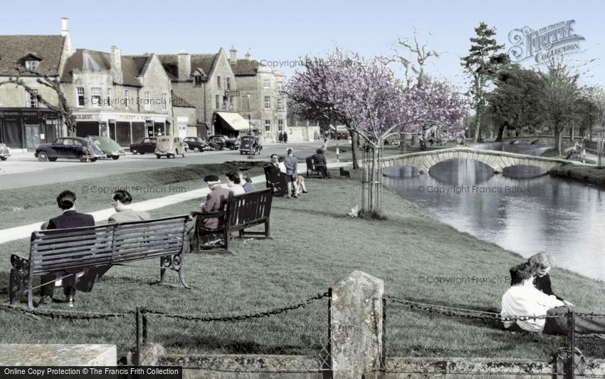 Bourton-on-the-Water, view from the Memorial c1955