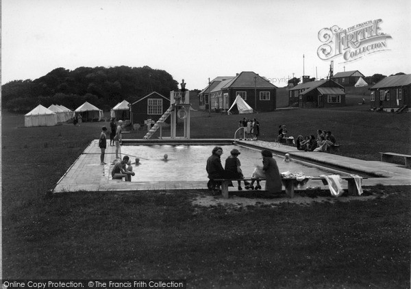 Photo of Boverton, Girls Camp Swimming Pool c.1947