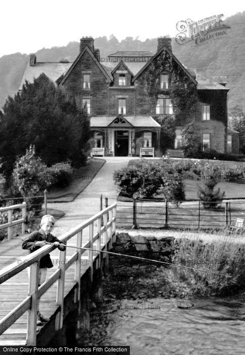 Photo of Bowness On Windermere, Boy Fishing, Ferry Hotel 1925