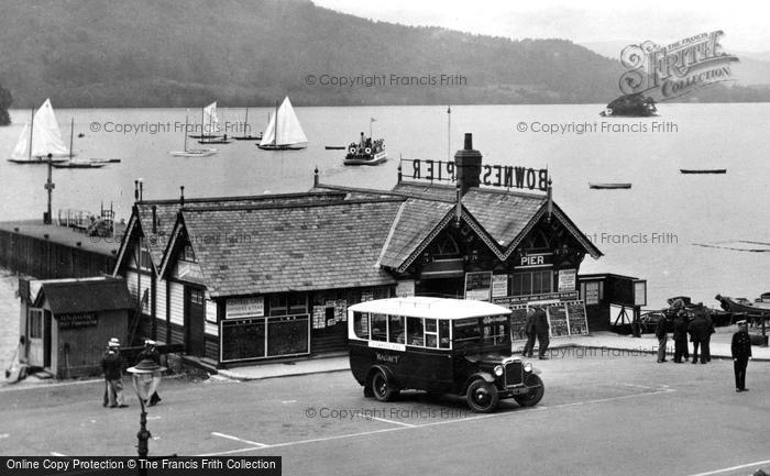 Photo of Bowness On Windermere, Bus At The Pier 1929