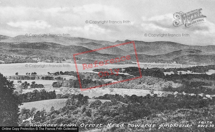 Photo of Bowness On Windermere, From Orrest Head Towards Ambleside c.1955