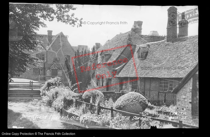 Photo of Bradfield, Old Cottages And Mill Stream c.1955