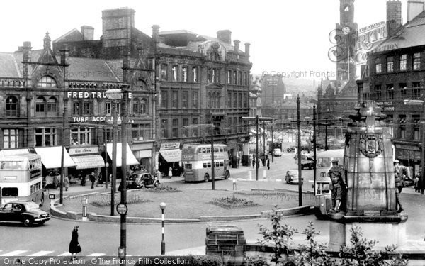 Photo of Bradford, From Morley Street Towards Town Hall Square c.1955