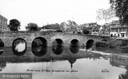 Bradford-on-Avon, River Avon And Bridge c.1955, Bradford-on-Avon