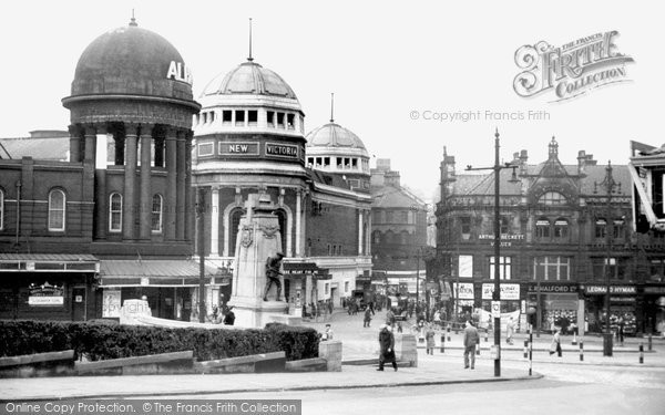 Photo of Bradford, the Alhambra and New Memorial c1950