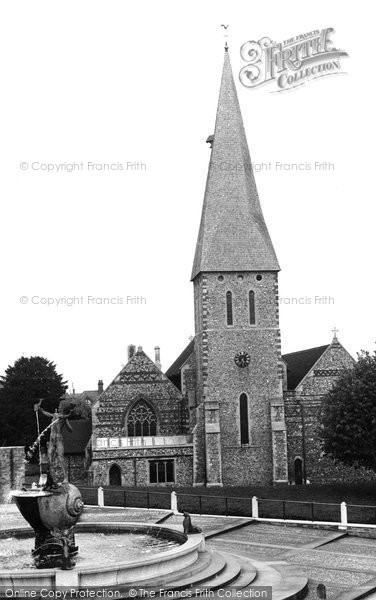 Photo of Braintree, The Church And Fountain c.1955