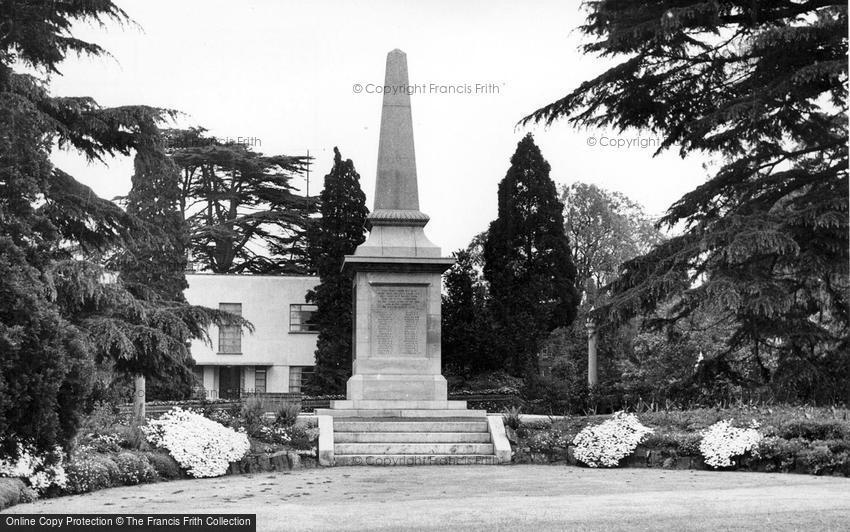 Braintree, the War Memorial, Public Gardens c1955