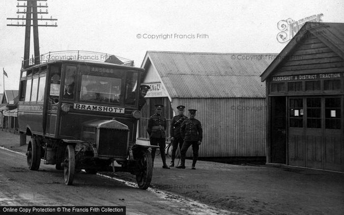 Photo of Bramshott, Bus And Soldiers, Tin Town 1917