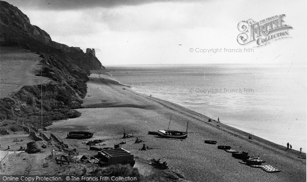 Photo of Branscombe, The Cliffs And Beach c.1950