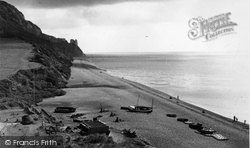 The Cliffs And Beach c.1950, Branscombe
