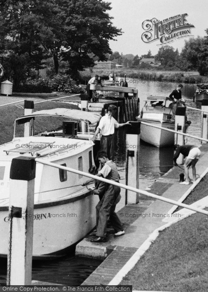Photo of Bray, The Lock, Tying Up The Boat c.1960
