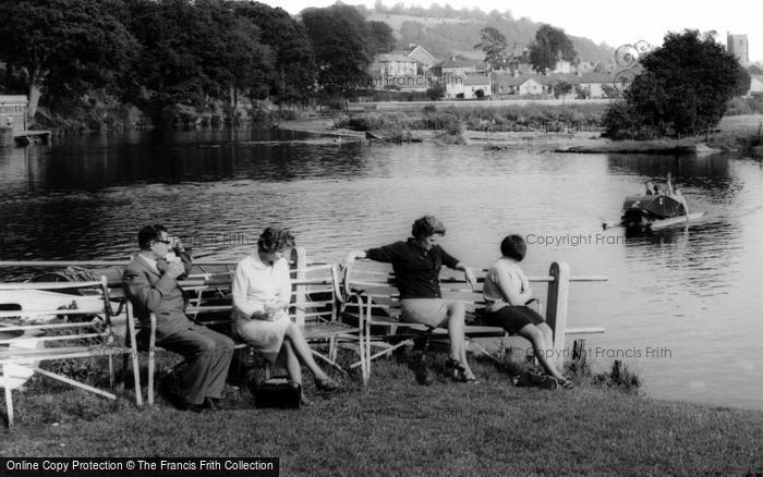 Photo of Brecon, Seated By The River Usk c.1965