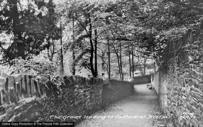 Photo of Brecon, The Groves Leading To Cathedral c.1955