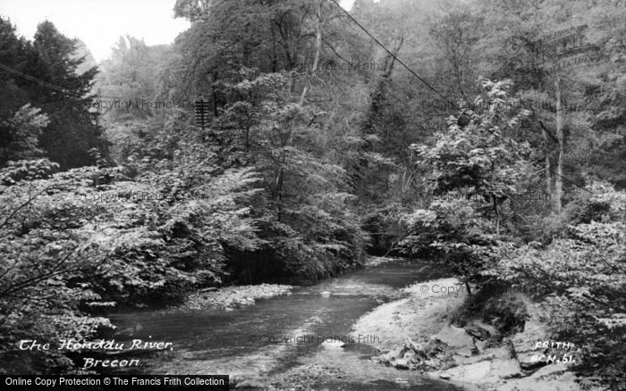 Photo of Brecon, The Honddu River c.1955