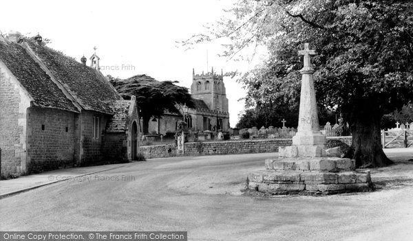 Photo of Bremhill, The Cross, St Martin's Church And School c.1960