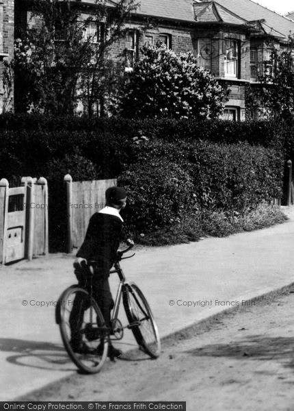 Photo of Brentwood, A Boy And A Bicycle, Ongar Road 1907