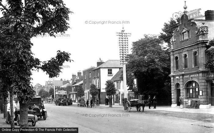 Photo of Brentwood, Post Office And High Street 1921