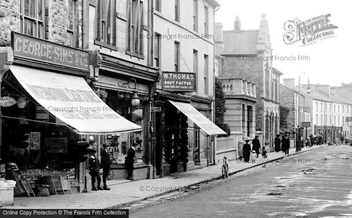 Photo of Bridgend, Shops In Adare Street 1910