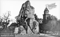 Castle Ruins And St Mary's Church c.1955, Bridgnorth