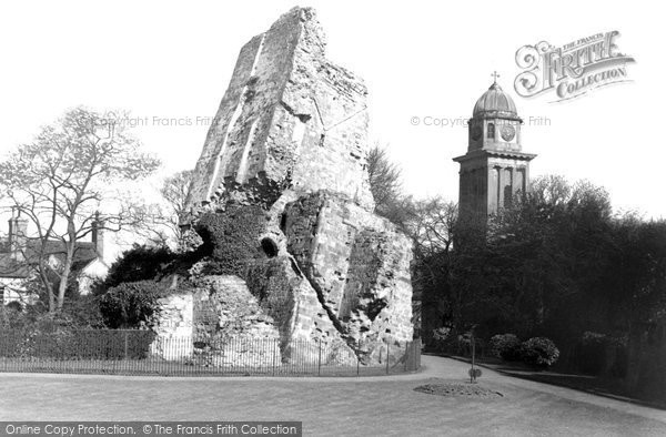 Photo of Bridgnorth, The Castle Ruins And St Mary's Church c.1950