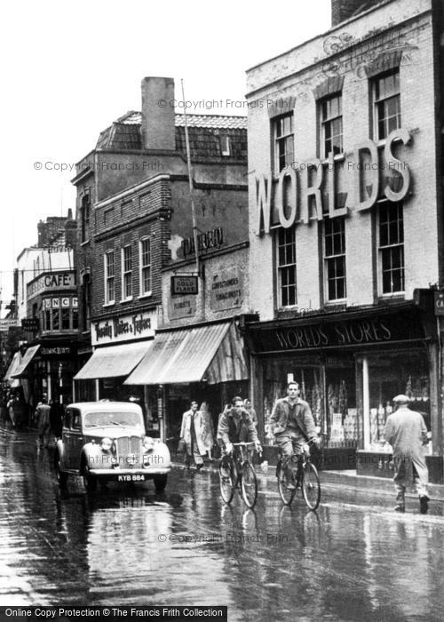 Photo of Bridgwater, Cyclists In Fore Street 1949