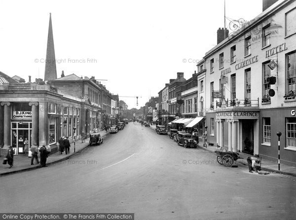 Photo of Bridgwater, High Street And Royal Clarence Hotel 1936