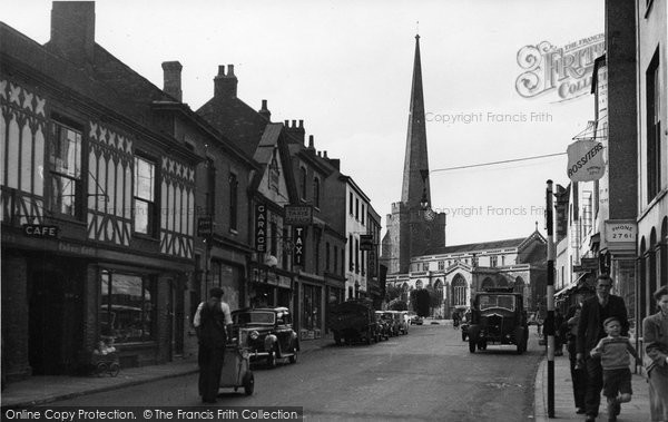 Photo of Bridgwater, Taunton Road And St Mary's Church c.1955