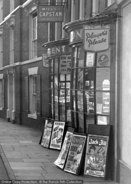 Photo of Bridlington, Newsagents, High Street 1954