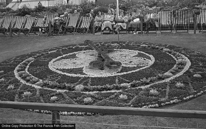 Photo of Bridlington, Parade, Floral Clock c.1958