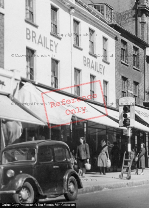 Photo of Bridport, Brailey's Shop, West Street   East Street 1949