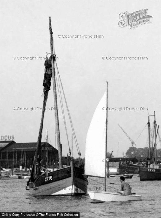 Photo of Brightlingsea, Sailing, The Creek c.1960