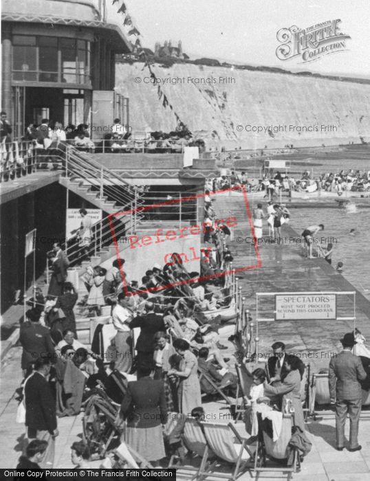 Photo of Brighton, Black Rock Bathing Pool, Spectators c.1955