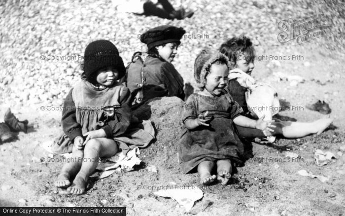 Photo of Brighton, Children On The Beach c.1896