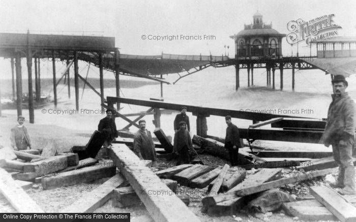 Photo of Brighton, Storm Damage To The West Pier c.1896
