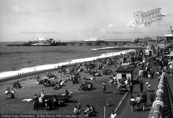 Photo of Brighton, The Beach And West Pier c.1955