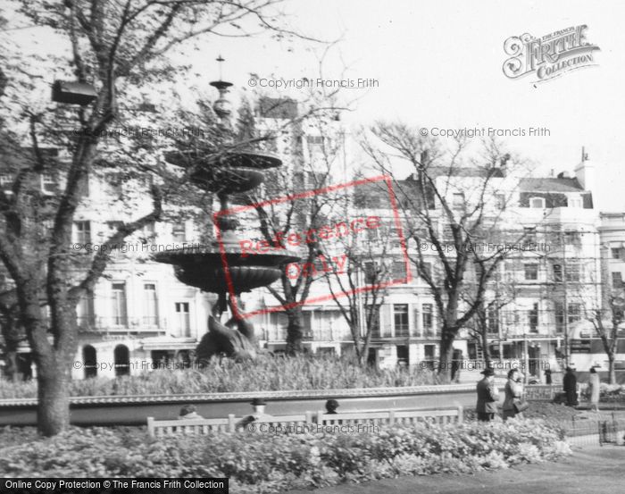Photo of Brighton, The Fountain, Old Steine Gardens c.1955