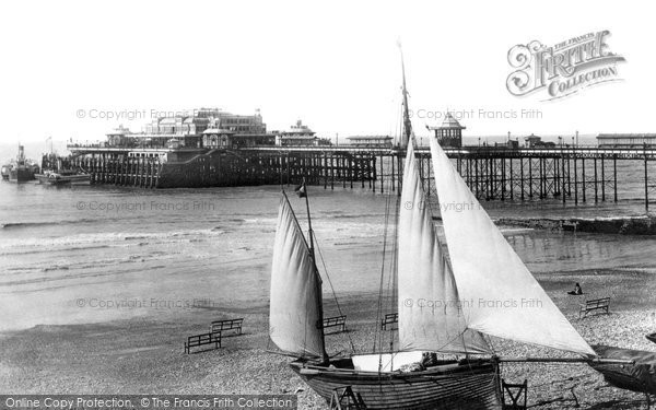 Photo of Brighton, West Pier From King's Road 1894