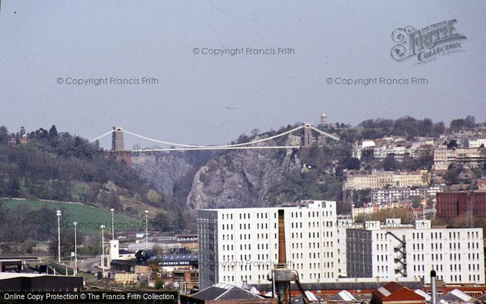 Photo of Bristol, From S.W Showing Clifton Suspension Bridge 1985