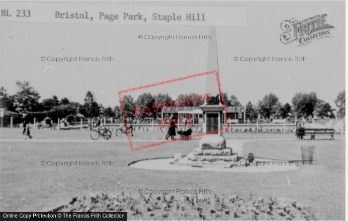 Photo of Bristol, Page Park, Staple Hill c.1950