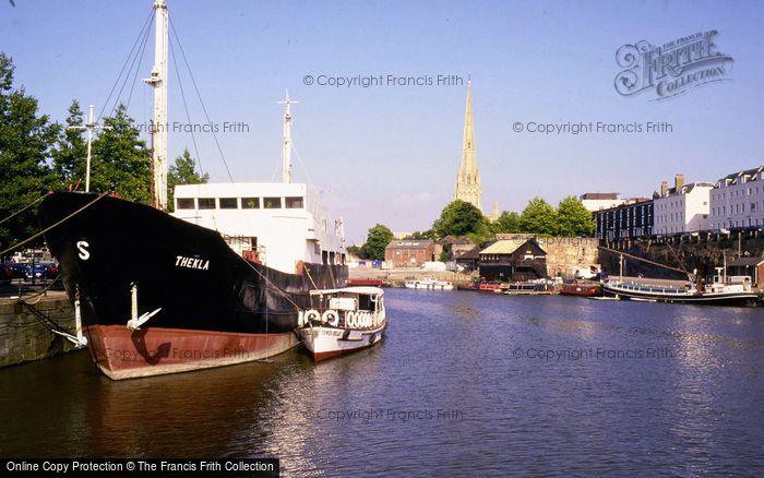 Photo of Bristol, St Mary Redcliffe And Wharf From Prince's Street Bridge c.1995