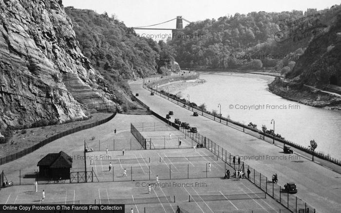 Photo of Bristol, Tennis Courts And River Avon c.1935